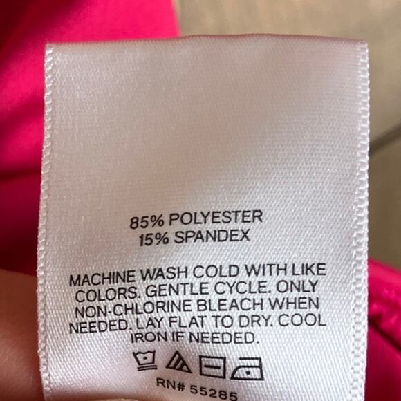 Express Womens Bodysuit Pink Body Contour Crew Neck Open Back Stretch XL - Picture 5 of 10